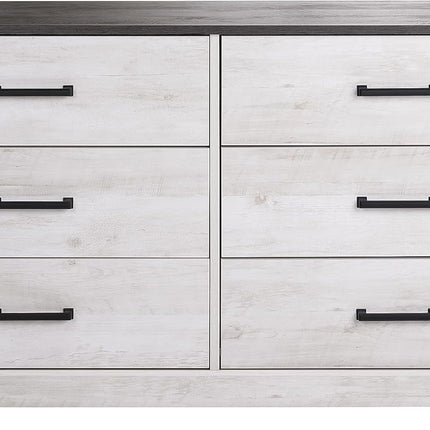 Rustic Ridge Farmhouse 6-Drawer Double Dresser, Washed White Dresser