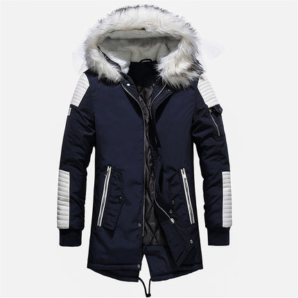 Men Winter Jacket Fur Hooded Collar