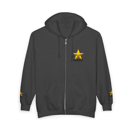 Star Crew Zip Hoodie — Gold Starlets Graphic Full‑Zip Sweatshirt - Starlets New
