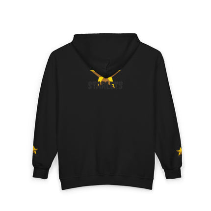 Star Crew Zip Hoodie — Gold Starlets Graphic Full‑Zip Sweatshirt - Starlets New