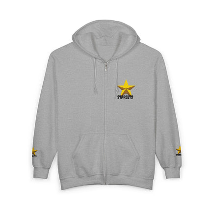 Star Crew Zip Hoodie — Gold Starlets Graphic Full‑Zip Sweatshirt - Starlets New