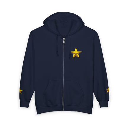 Star Crew Zip Hoodie — Gold Starlets Graphic Full‑Zip Sweatshirt - Starlets New