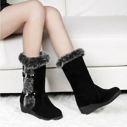 Winter Casual Warm Fur Mid-Calf Boots Shoes women