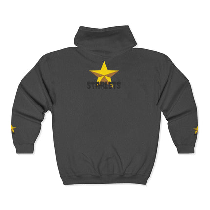 Star Crew Zip Hoodie — Gold Starlets Graphic Full‑Zip Sweatshirt - Starlets New