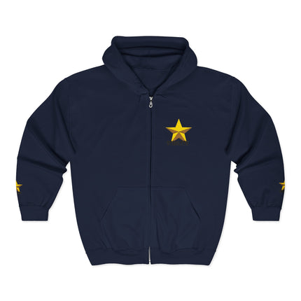 Star Crew Zip Hoodie — Gold Starlets Graphic Full‑Zip Sweatshirt - Starlets New