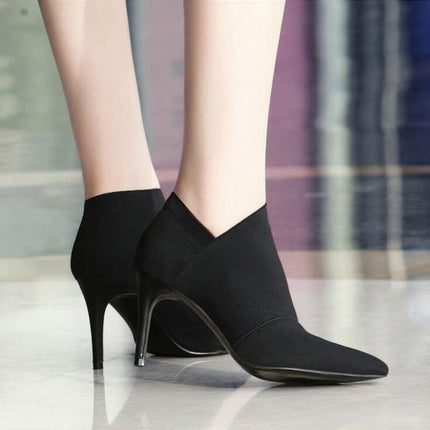 Women Shoes Slip-On Retro High Heel Ankle Boot