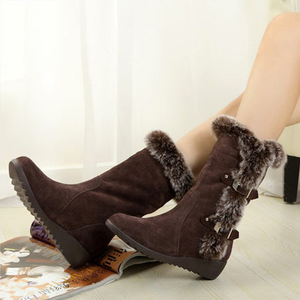 Winter Casual Warm Fur Mid-Calf Boots Shoes women