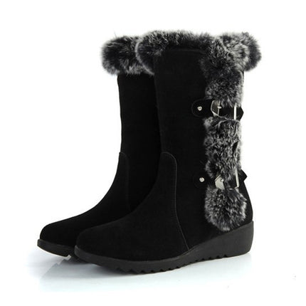 Winter Casual Warm Fur Mid-Calf Boots Shoes women