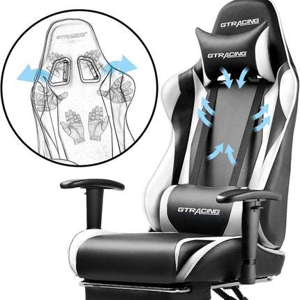 Gaming Chair with Footrest, Ergonomic Computer Game Desk Chair,