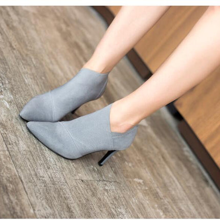 Women Shoes Slip-On Retro High Heel Ankle Boot