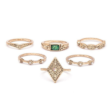 6 PC Assorted Ring Set