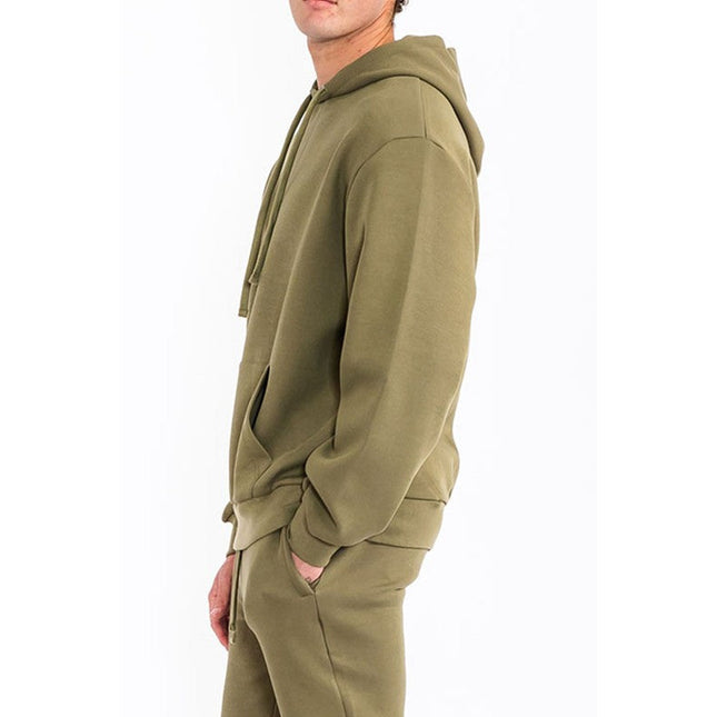 Mens Solid Tech  Fleece Hoodie