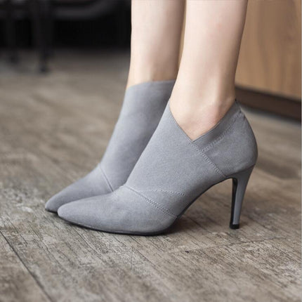 Women Shoes Slip-On Retro High Heel Ankle Boot