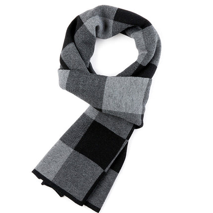 Plaid men knitted scarf