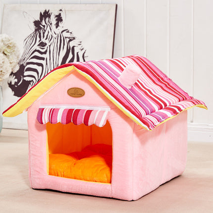 PET HOUSE - New Fashion Striped Removable Cover