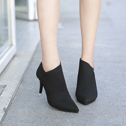 Women Shoes Slip-On Retro High Heel Ankle Boot