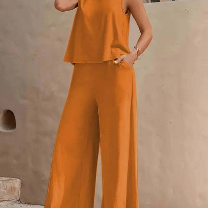 Solid Color Casual Loose Pants Sets For Women Elegant Spring Summer