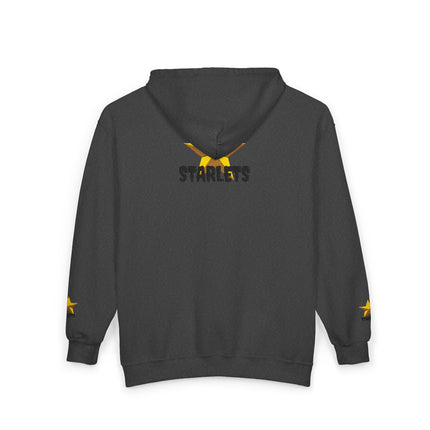 Star Crew Zip Hoodie — Gold Starlets Graphic Full‑Zip Sweatshirt - Starlets New