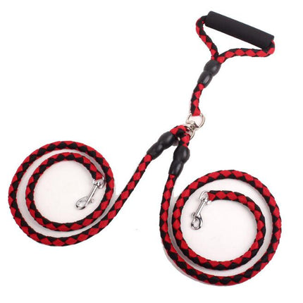 Double-Ended Traction Rope For Walking The Dog Hand-Double-Ended Traction Rope One Plus Two Leash Collar Pet Supplies Dog Collar