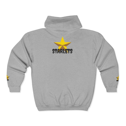 Star Crew Zip Hoodie — Gold Starlets Graphic Full‑Zip Sweatshirt - Starlets New