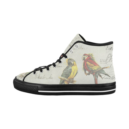 THE PARROT MAP II Men's All Over Print Canvas Sneakers