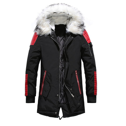 Men Winter Jacket Fur Hooded Collar