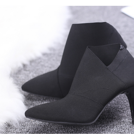 Women Shoes Slip-On Retro High Heel Ankle Boot