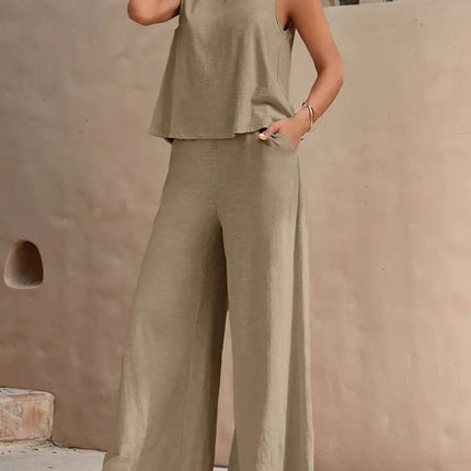Solid Color Casual Loose Pants Sets For Women Elegant Spring Summer