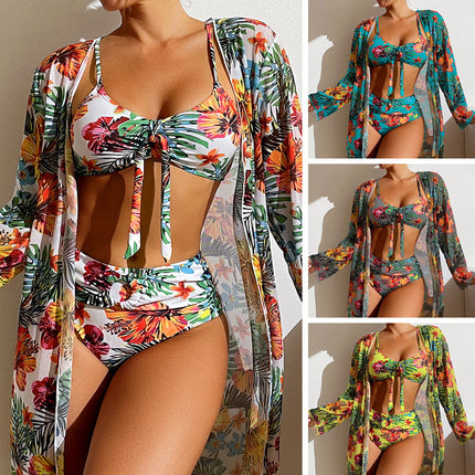 Swimwear Long Sleeved Blouse Three Piece Suit Female