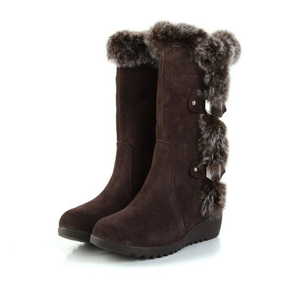 Winter Casual Warm Fur Mid-Calf Boots Shoes women