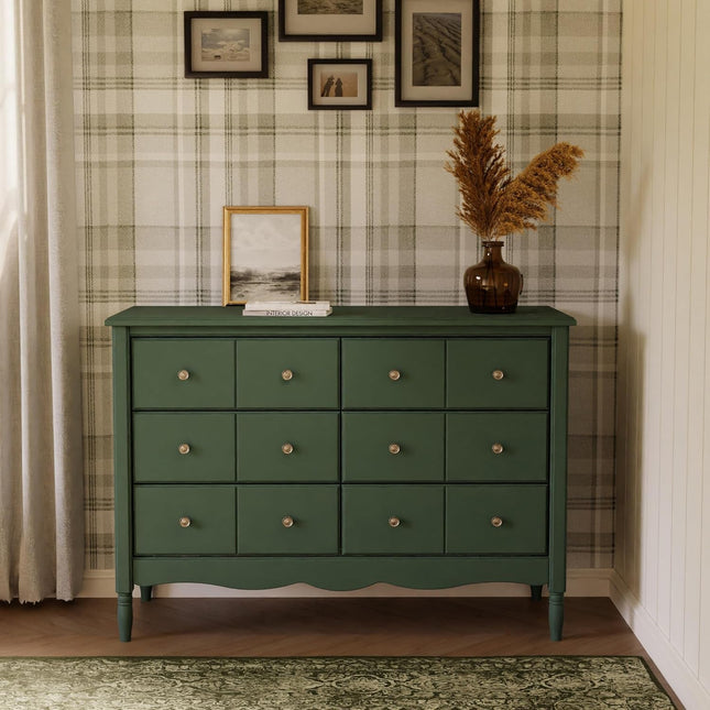 Liberty 6-Drawer Assembled Dresser in Forest Green | 2 Sets of Knobs