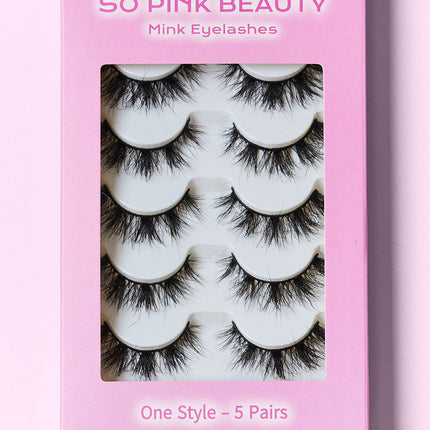 SO PINK BEAUTY Mink Eyelashes 5 Pairs