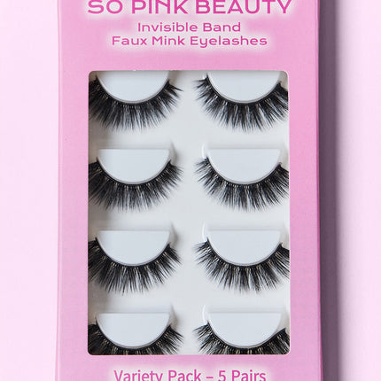 SO PINK BEAUTY Mink Eyelashes 5 Pairs