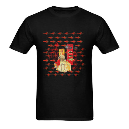 THE SHOWY PLANE HUNTER AND FISH IV Sunny Men's Printed Cotton Tee