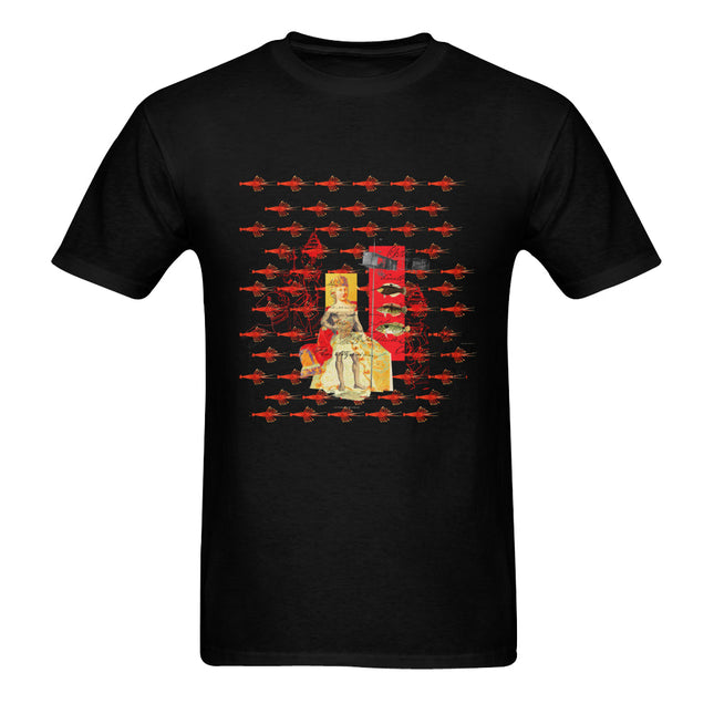 THE SHOWY PLANE HUNTER AND FISH IV Sunny Men's Printed Cotton Tee