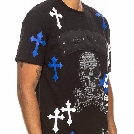 Bejewelled Chrome Skull T Shirt