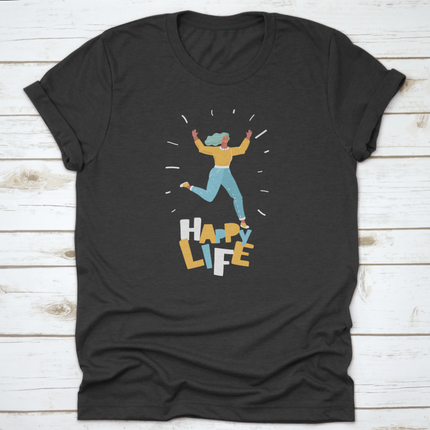 Vector Illustration Woman In Motion Jumping Over In The Air Isolated