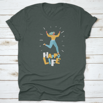 Vector Illustration Woman In Motion Jumping Over In The Air Isolated