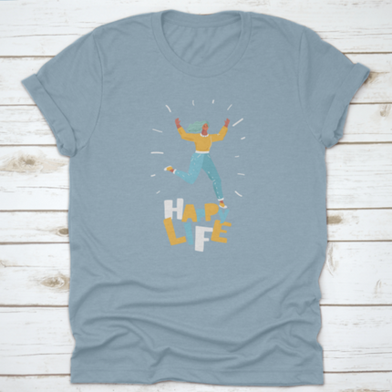 Vector Illustration Woman In Motion Jumping Over In The Air Isolated