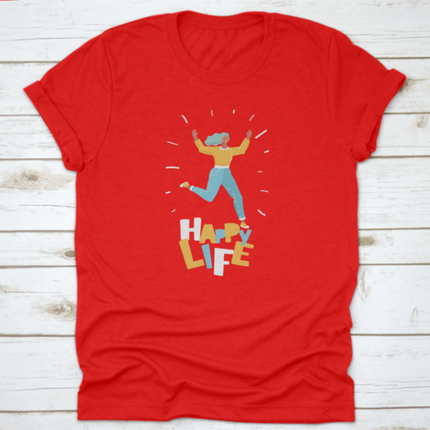 Vector Illustration Woman In Motion Jumping Over In The Air Isolated