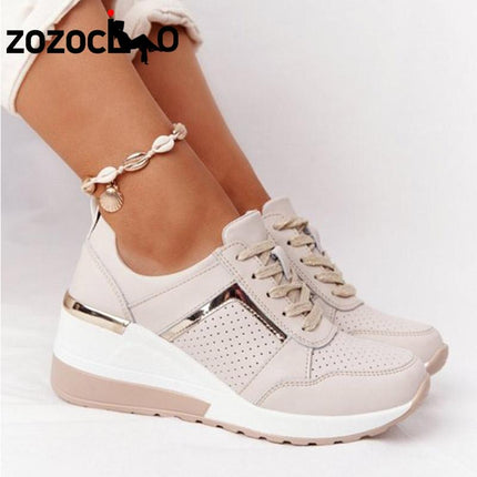 Sneakers Lace-Up Sports Casual Shoes  Female Footwear