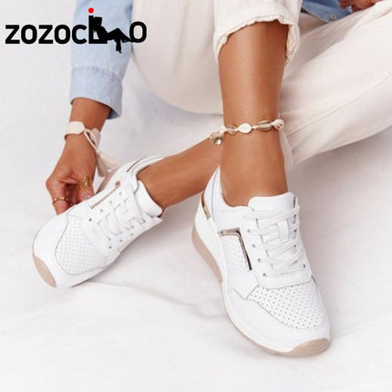 Sneakers Lace-Up Sports Casual Shoes  Female Footwear