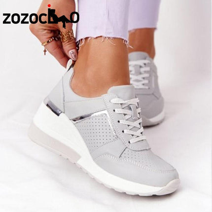 Sneakers Lace-Up Sports Casual Shoes  Female Footwear