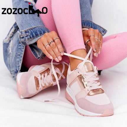 Sneakers Lace-Up Sports Casual Shoes  Female Footwear