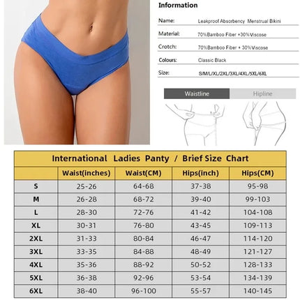 Panties 4-Layer Leakproof Menstrual Period Briefs Plus Size Lingerie 5XL 6XL