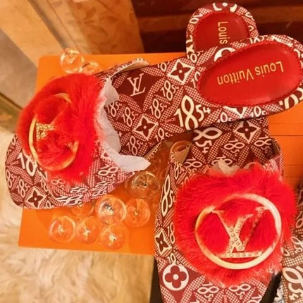 Louis vuitton Fashion Flat Fur Sandals