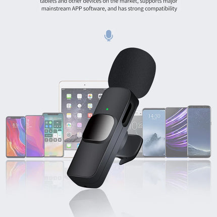  Professional Wireless Microphone for iPhone iPad Laptop Android Live Gaming Video Recording Interview Business Mic