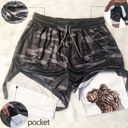 Gym Shorts Black for Men 2 In1 Mesh shorts / pants