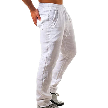 Pants - Male  Linen Trousers Fitness Streetwear S-3XL