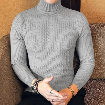 Sweater Autumn Winter Turtleneck Pullovers Solid Color / male